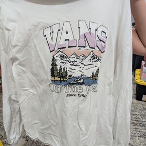 Vans White Tee with Mountain Graphic